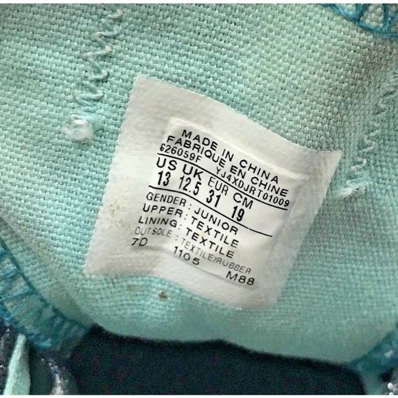 Converse All Star Chuck Taylor Low Top Sneakers Shoes Girls 13 Blue Glitter - Picture 11 of 12